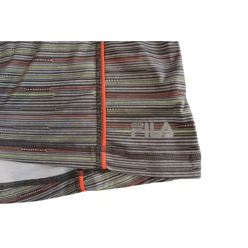 Fila Activewear Grey Striped Fitted Running Jogging Top Shirt MEDIUM Sporty‎ - Image 3