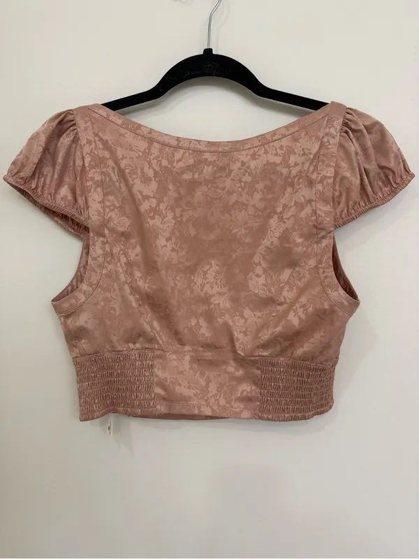 Free people -intimately Floral Satin Crop Top in Dusty Rose - Women Tops Size M - Image 2