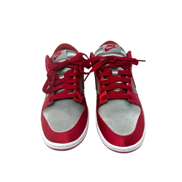Nike Dunk Low UNLV Satin Varsity Red Metallic Silver Sneakers Women's Size 7 - Image 3