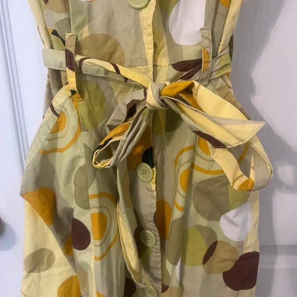 FINAL PRICE Mlle Gabrielle Yellow and Brown Polka Dot Midi Dress - Image 6