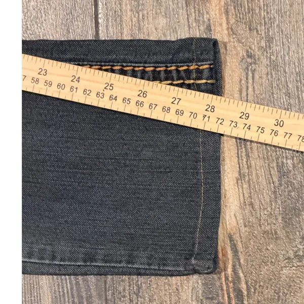 True Religion Joey Super T Straight Leg Jeans Orange‎ Yellow Stitch BLING Y2K 26 - Image 9