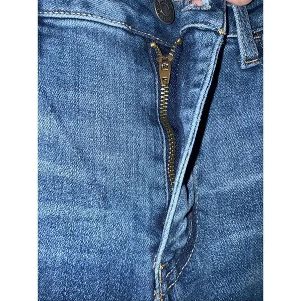 Risen Jeans Dark Wash Distressed Wide Leg Raw Hem 9/29 #776 - Image 13