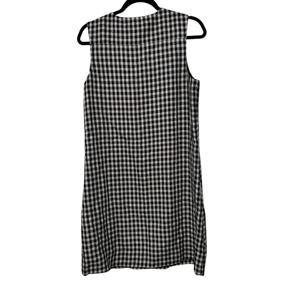 English Factory Check‎ Sleeveless Grommet Mini Dress Black White HN1644D Large - Image 7