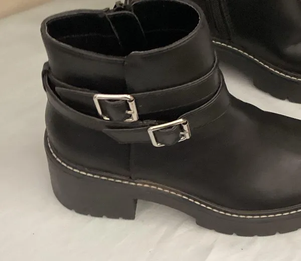 Madden Girl Black Ankle Boots with Double Buckle - Image 2