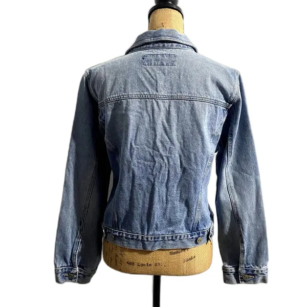 Squeeze Stephen Hardy Light Wash Blue‎ Denim Jean Trucker Jacket Vintage Large - Image 3