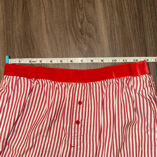 PINK Victoria's Secret Pajama Pants Medium Red White Striped Sleep‎ Lounge - Image 7