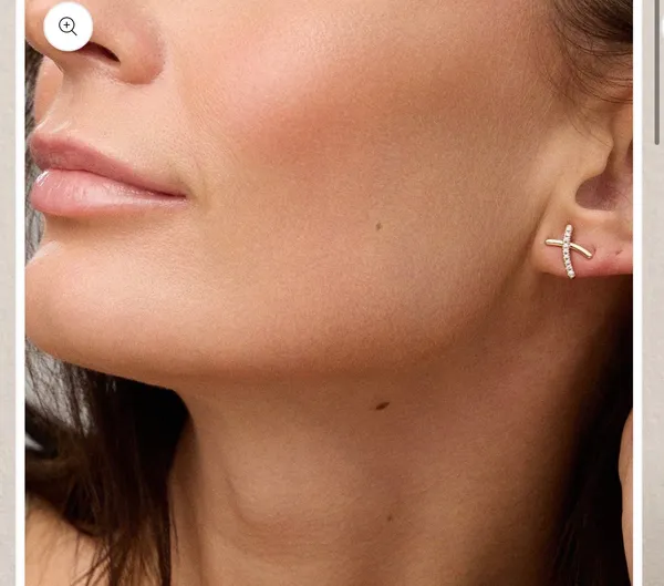 Gold Filled Curved Cross Stud Earrings | Faith Jewelry - Image 3