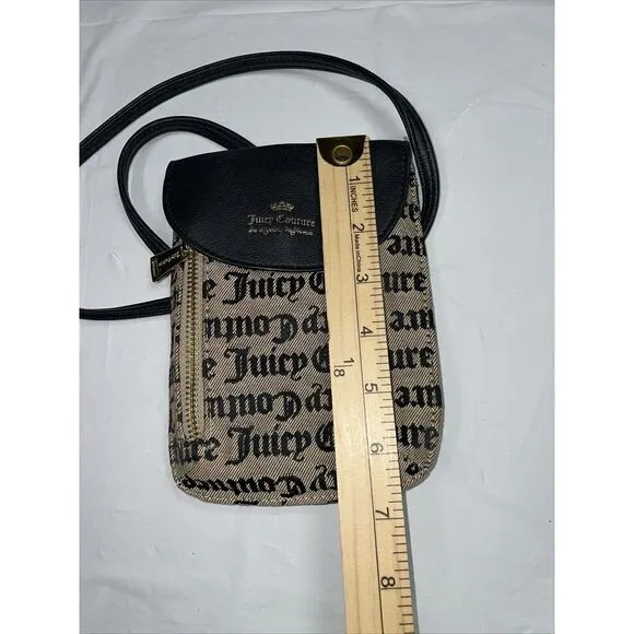 Juicy Couture Goth Stat Black Cellie Mini Crossbody‎ Cellphone Pouch Bag - Image 6