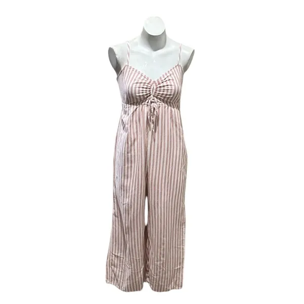 O'Neill Annabella Women's Pink Striped Jumpsuit Standard Size M Casual Summer - Image 4