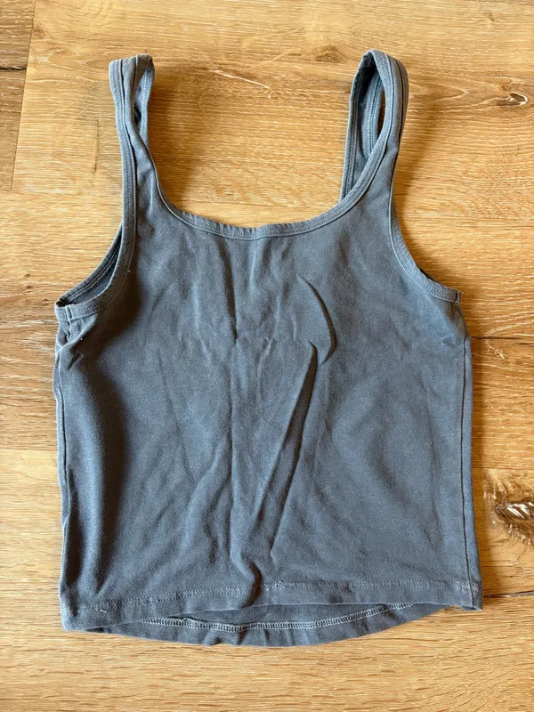 Dusty Blue Henley Tank Top - Image 3