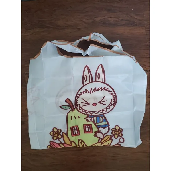 Labubu Chic Kawaii Retro Eco Friendly Trendy Packable Sturdy Reusable Nylon Bag - Image 2