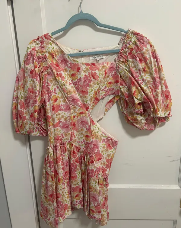 Sofie The Label Floral Cut Out Puffy Sleeve Mini dress - Image 3