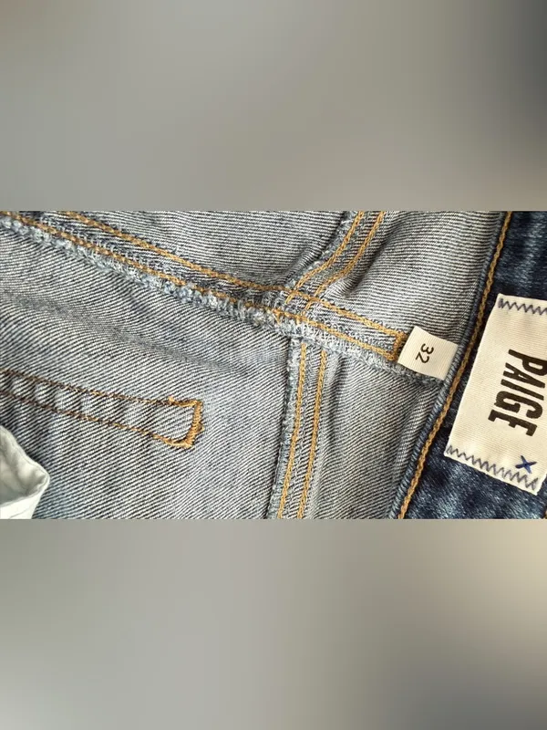 PAIGE Medium Blue Cropped Ankle Jeans, Size 32 - Image 8