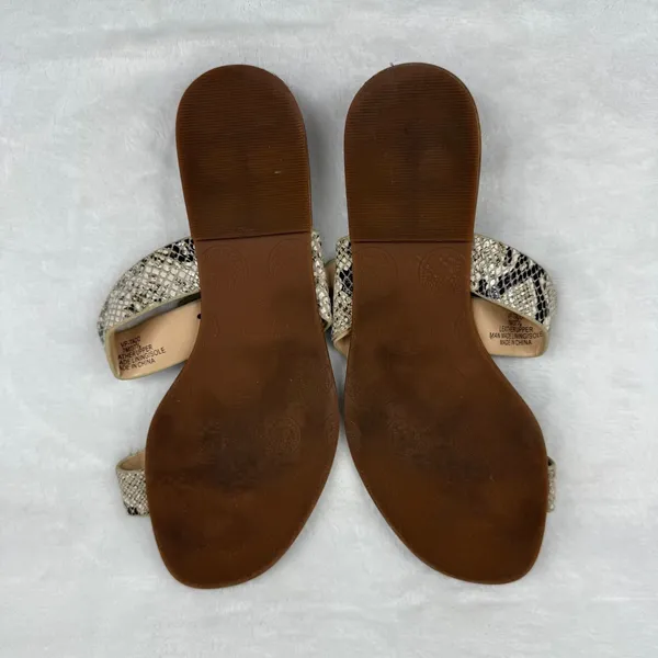 Vince Camuto VP-TADD Snakeskin Print Leather Thong Sandals Tan Cream Womens 7M‎ - Image 7