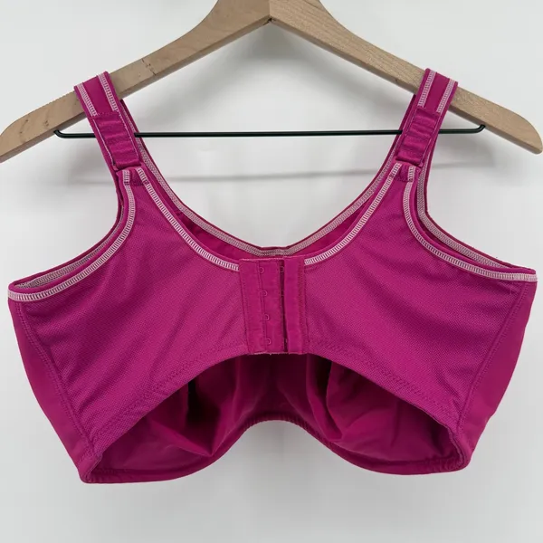 Wacoal 855170 Simone Sport Underwire Bra Magenta Pink 38H Full Coverage Unlined - Image 2
