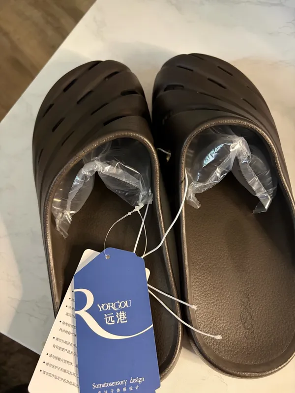 Men's Brown Slip-On Clog Sandals - Image 3