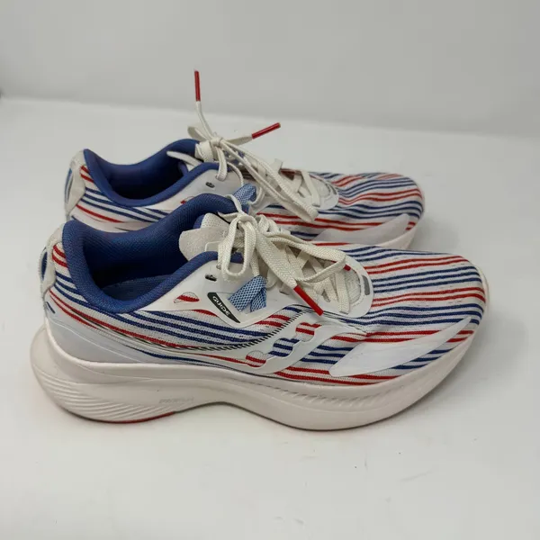 Saucony Women's Ride 15 Banner Running Shoe White Red Blue Striped Women Size 7 - Image 10