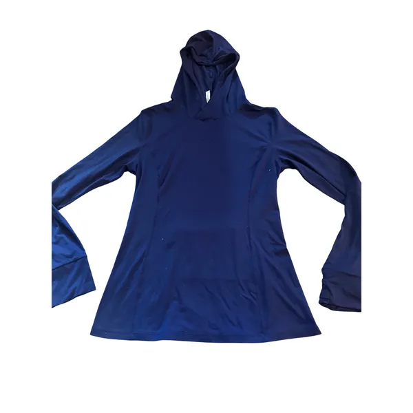 Fabletics‎ Phoenix Navy Blue Long Sleeve Hooded Pullover Activewear Top Small - Image 2