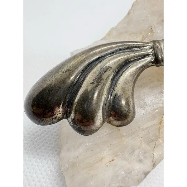 Vintage Taxco Mexico Sterling Silver Modernist Bow Brooch TS-01‎ 925 13.39g - Image 3