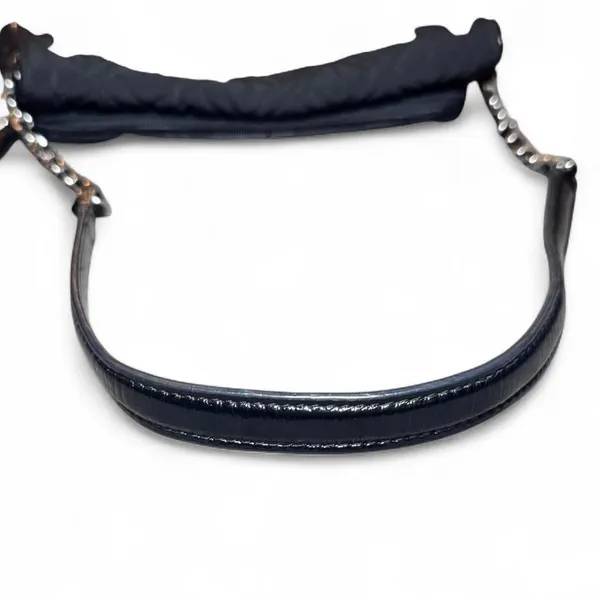 Vera Bradley Black Quilted Microfiber Shoulder Bag Chain Patent Strap - Image 8