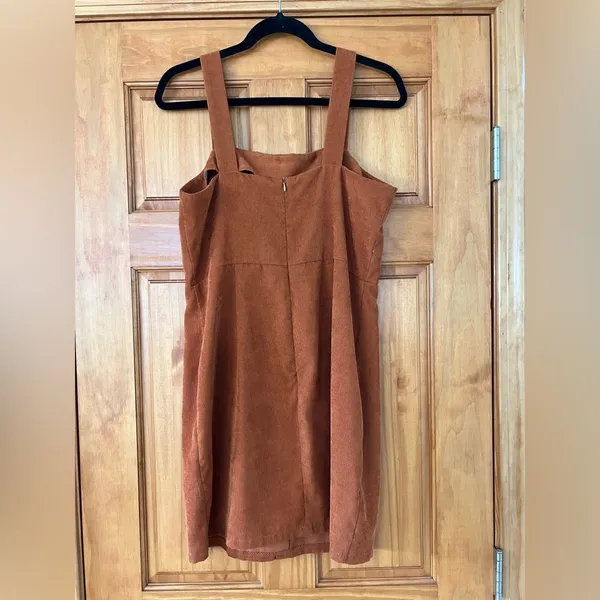 Brown Sleeveless Buttoned Mini Dress Size M - Image 2