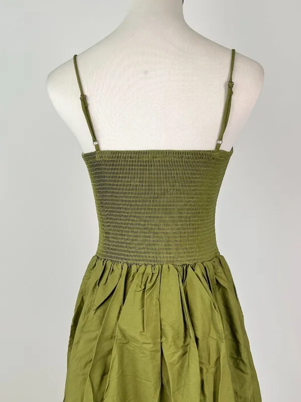 NWT Farm Rio Cotton Green Sleeveless Midi Dress Size XL - Image 9