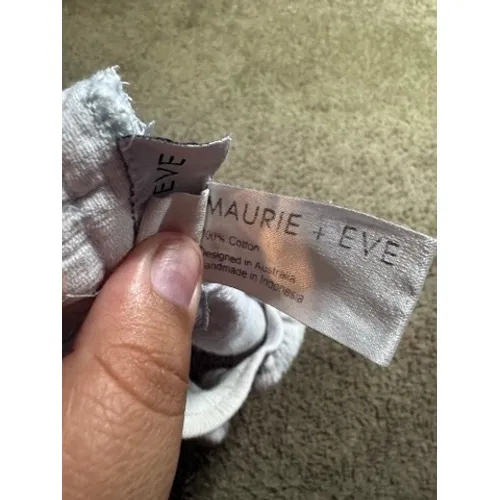 Maurie + Eve Women Light‎ Gray Textured Cotton Elastic Waist Shorts Size US 8 - Image 7