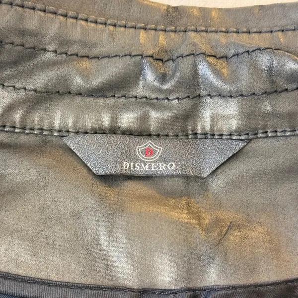 Dismero Italian Made Metallic Trench Jacket Womens 10 Belted Moto - Image 10