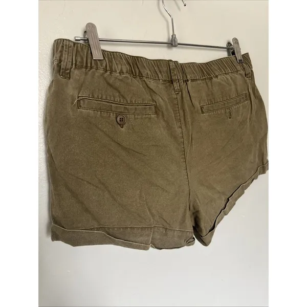 Hinge Shorts Cuffed Olive Green Stretch Mini Size Small Small Pockets - Image 5