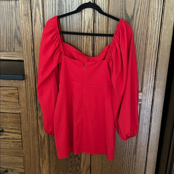Princess Polly Lillie mini dress bubble sleeve red festive holiday women’s‎ 4 - Image 7