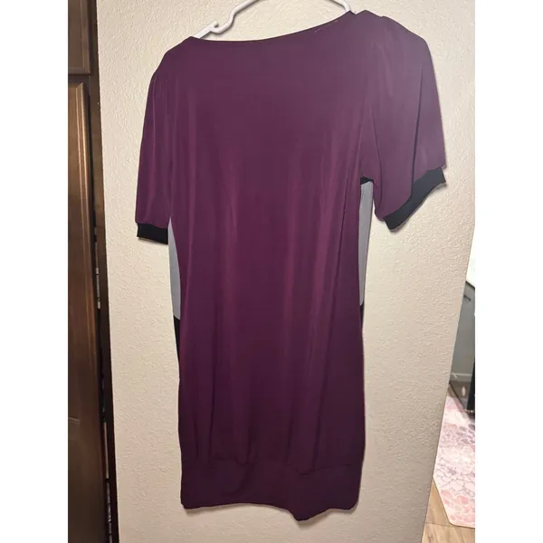 C. Graffiti Purple Colorblock Puff Sleeve Tunic Top Square Neck Size S USA Made - Image 5