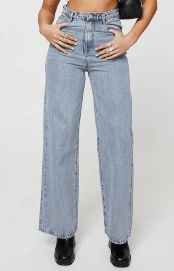 Princess Polly High Rise Straight Leg Stovepipe Jeans Light Wash Women’s Size 6 - Image 11