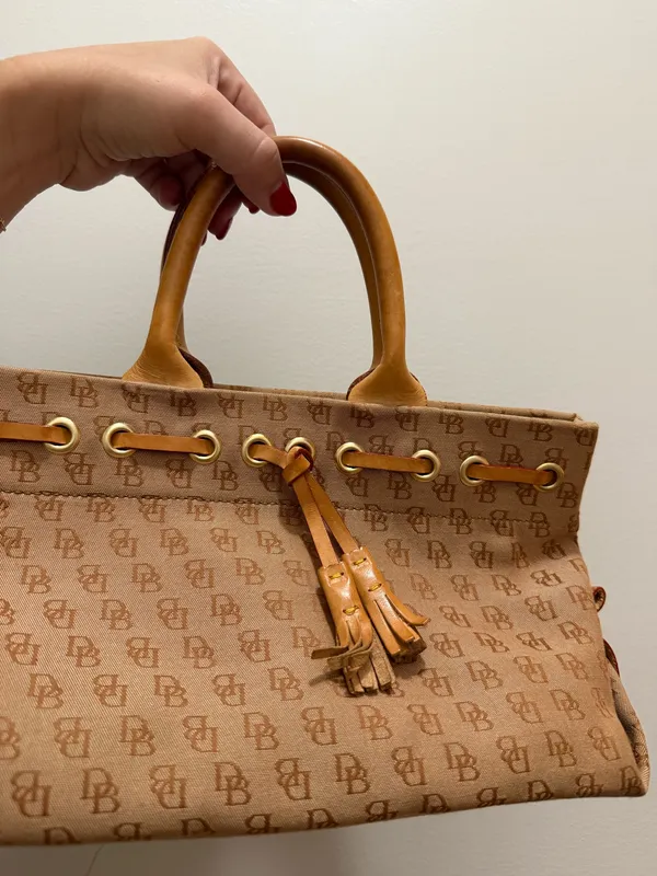 Vintage Dooney & Bourke Tassel Monogrammed Purse - 90’s Brown Leather - Image 6