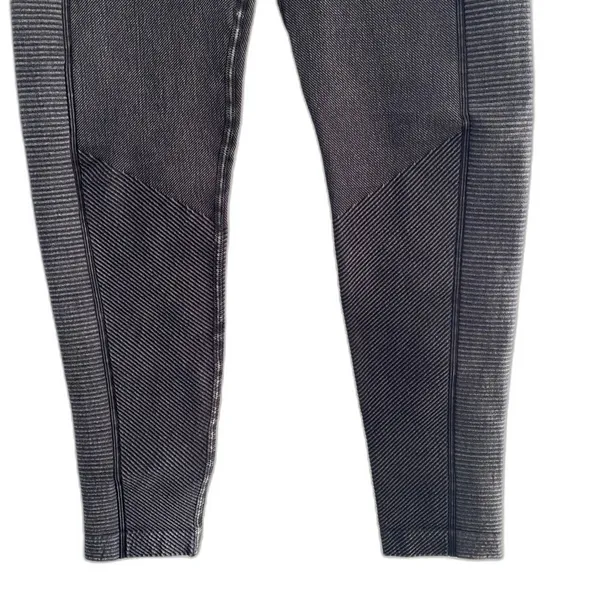 Aerie Offline Ribbed Seamless‎ Leggings Black Rinse Washed Athleisure Size Small - Image 3