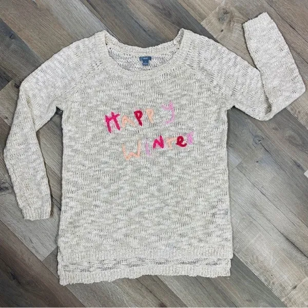 Aerie by AEO Happy Winter Open Weave‎ Sweater Tan Pink Medium Pullover - Image 13