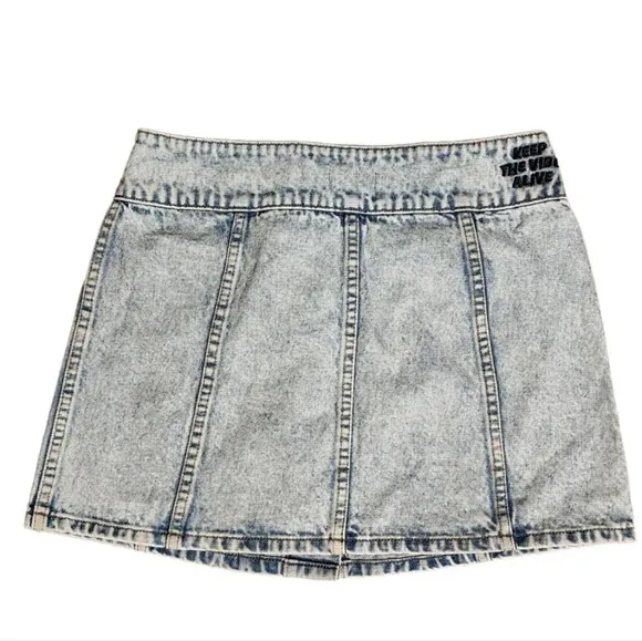 Volcom X Georgia May Jagger Denim Mini Skirt Size Small Petite (SP) - Image 2