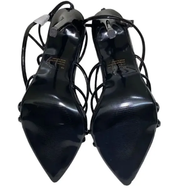 Cape Ribbon Black Strappy Stiletto Heels(Size 8M) - Image 5