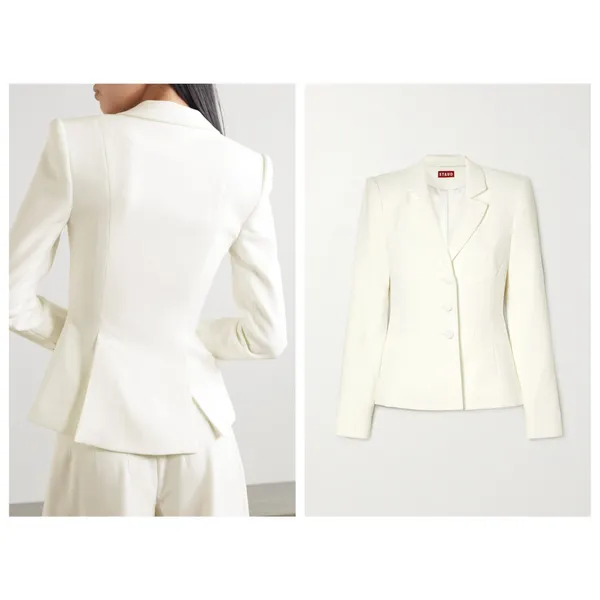 NEW STAUD Carson Paneled Stretch-Crepe Blazer Size Medium - Image 12