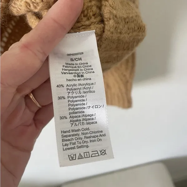 Madewell Charley Pullover Sweater Alpaca Blend Medium Pointelle MC006‎ - Image 3