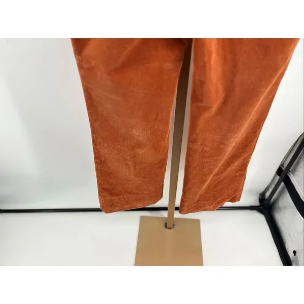 By Anthropologie Orange Corduroy Cropped Flare Pants Patch Pockets Size 6 - Image 8