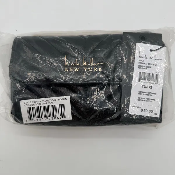 Nicole Miller New York Black Quilted Chain Strap Crossbody Bag Purse NWT - Image 4