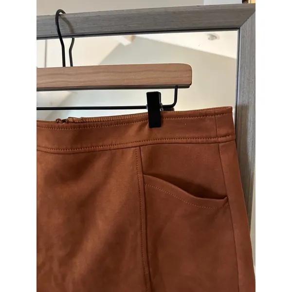 Women's LOFT Brown Suede Skirt Size 16 Toasted Biscotti - Image 5