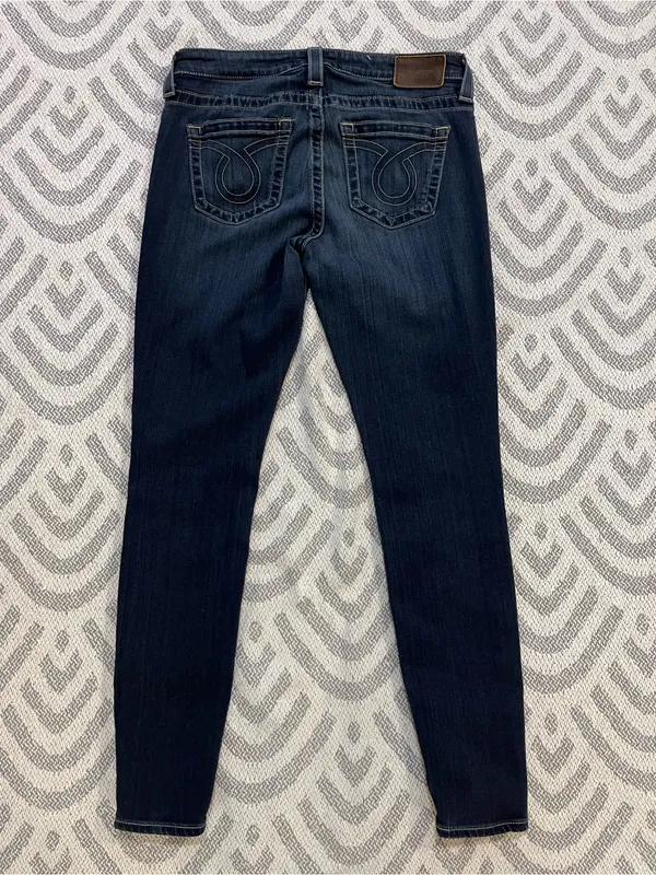 BIG STAR // THE BUCKLE Womens Alex Skinny Non-Distressed Dark Wash Blue Jeans 28 - Image 4