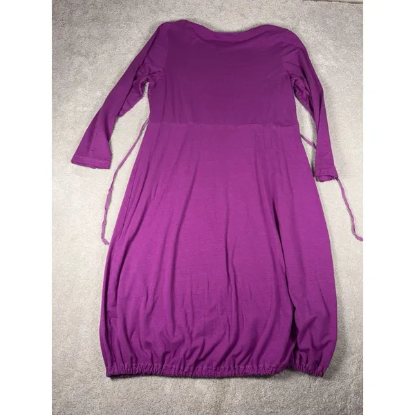 bryn walker dress purple tie waist midi‎ bubble small overiszed Bamboo Cotton - Image 9