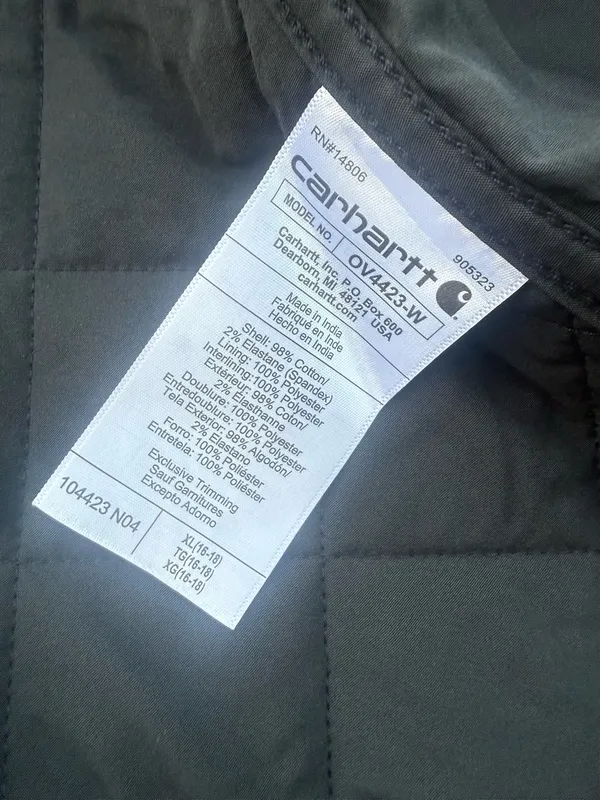Carhartt Womens Rugged Flex Relaxed Fit Quilted Canvas Insulated Vest Black XL - Image 11