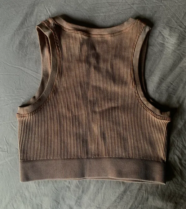 Ribbed Crop Top Brown - Image 2