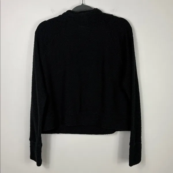 Aerie Snow Day Mock Neck Sweatshirt Boucle Women’s Size Medium Dark Gray Black - Image 7