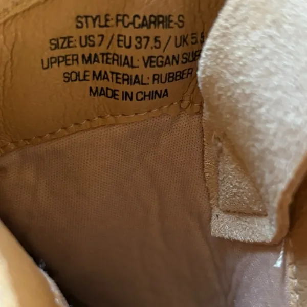 French Connection Carrie Boots Beige Western Vegan Suede Womens Size 7 - Image 7