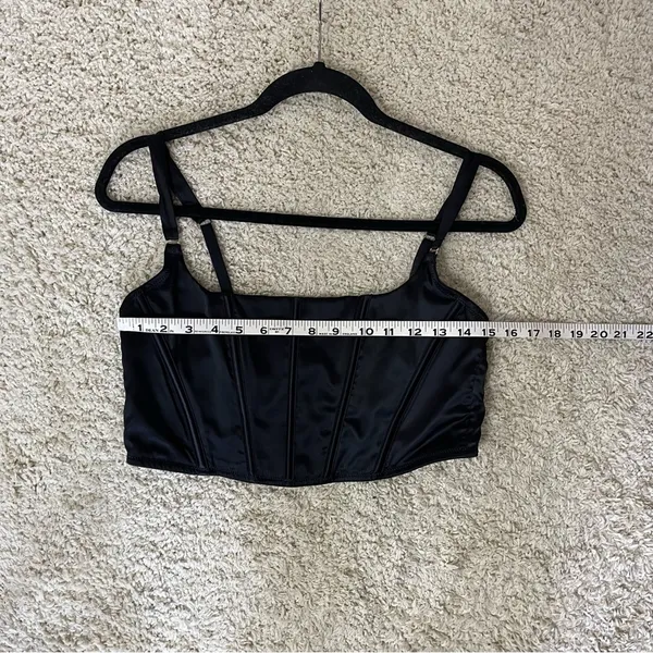 Black Satin Corset Top Size L - Image 3