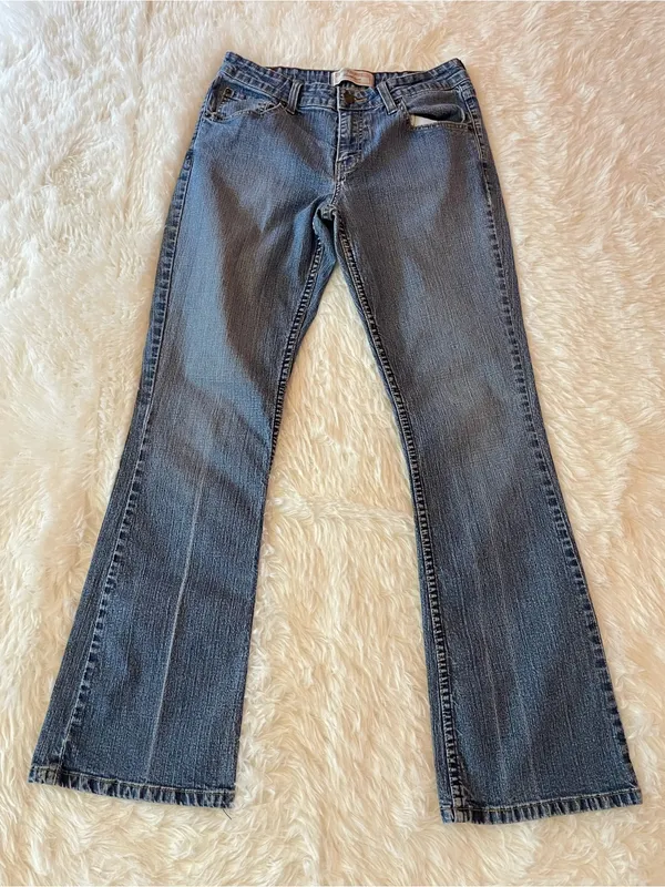 Y2K Levi's Strauss stretch low rise bootcut Women's Light Blue Flare Jeans - Image 5